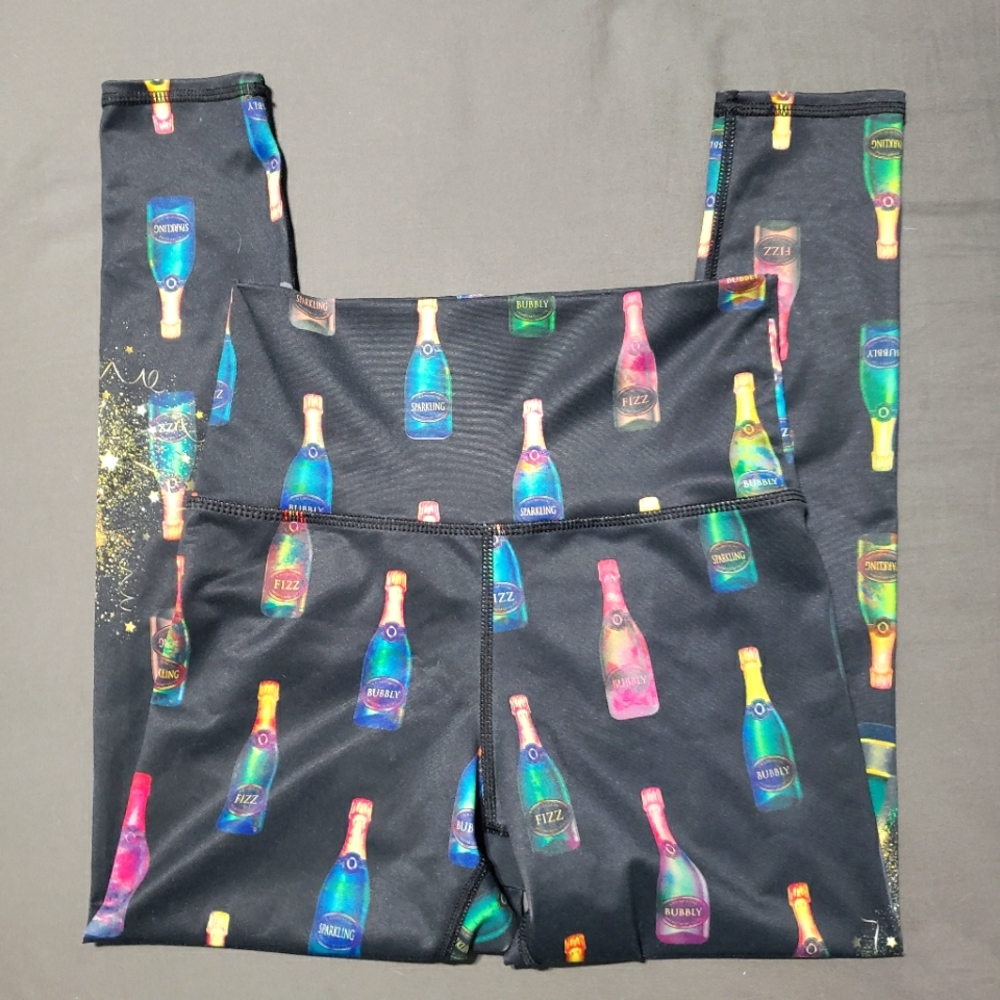 Evolution and Creation Champagne Bubbly print high waisted leggings size XS